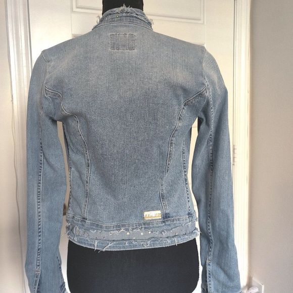 MET Jeans light Blue denim embellished jacket - Picture 4 of 4